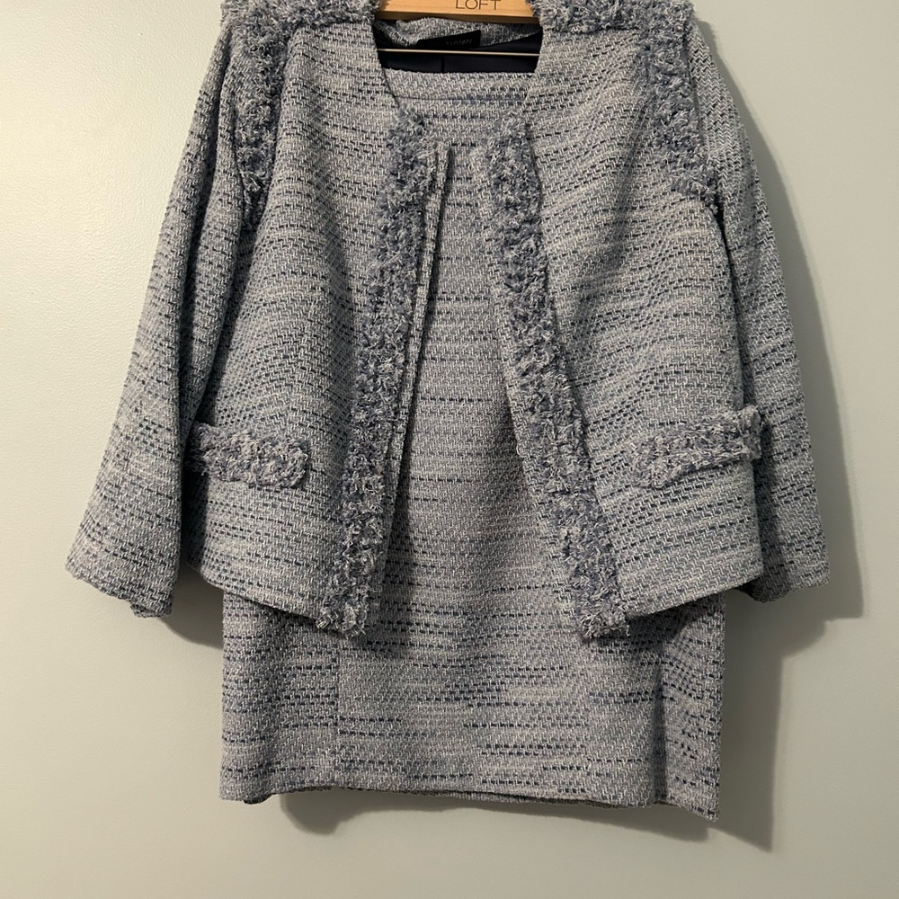 Pink Tartan 2 piece jacket and skirt in size 14   Nice shades of blue colours - Picture 2 of 11